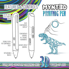 MYNT3D Pro 3D 打印筆 – 帶 OLED 顯示屏,專業創作