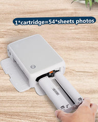 HPRT CP4000L Special Photo Paper - 54 sheets of photo paper + 1 ink cartridge | Thermal sublimation printing technology | Waterproof splash 