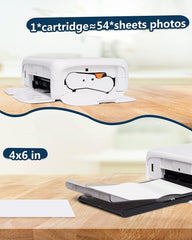 HPRT CP4000L Special Photo Paper - 54 sheets of photo paper + 1 ink cartridge | Thermal sublimation printing technology | Waterproof splash 