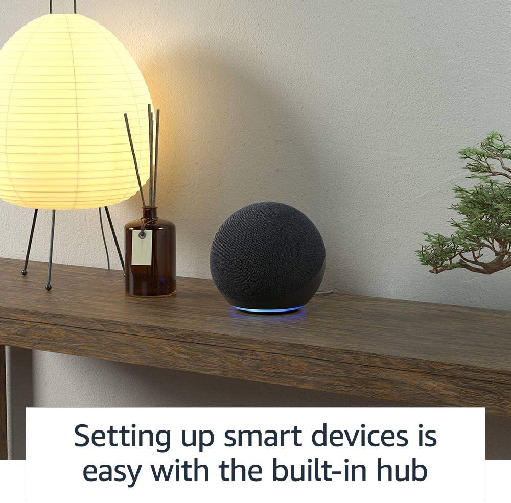 Echo (4th Gen) - Spherical design with rich sound, smart home hub, and Alexa 