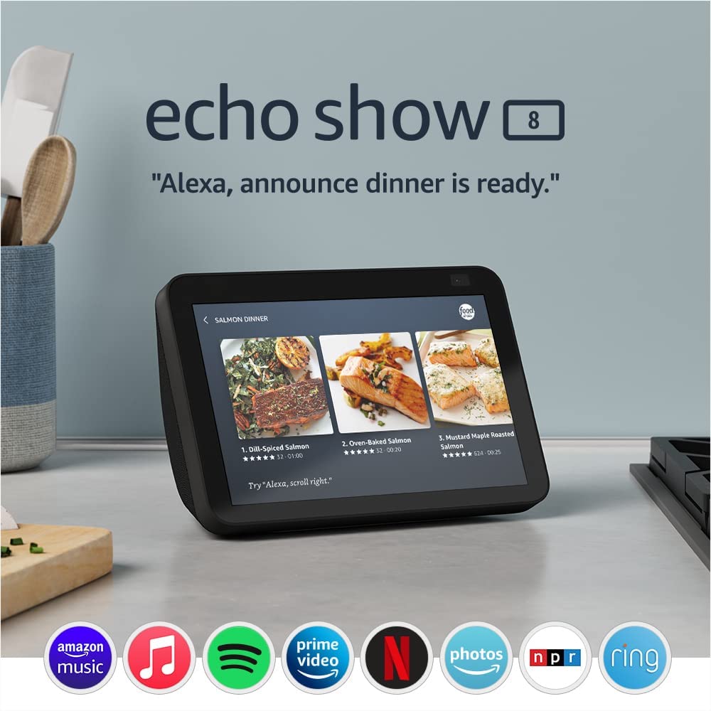 Echo Show 8 (2nd Gen, 2021 release), HD smart display with Alexa and 13 MP  camera