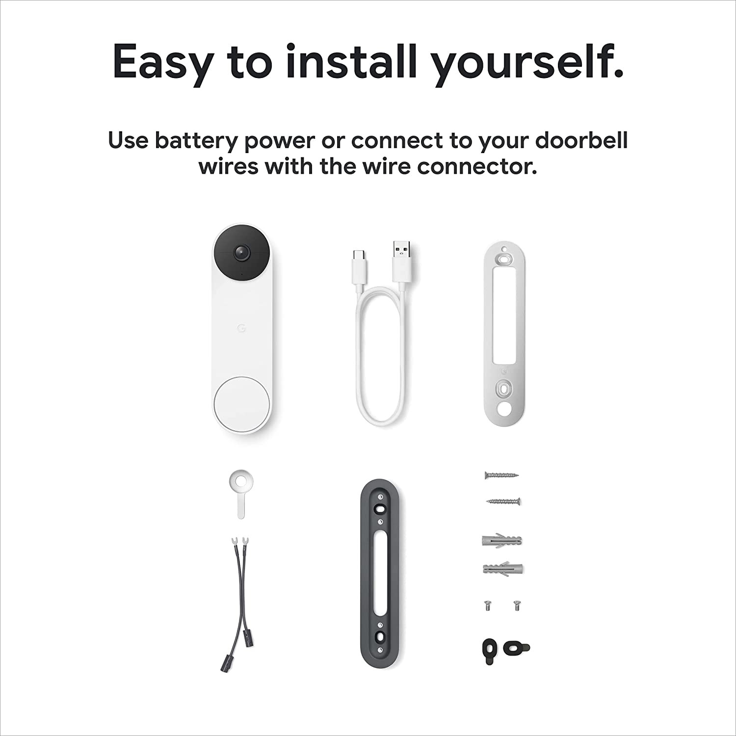 Google Nest Doorbell (Battery) - Wireless Doorbell Camera - Video Doorbell